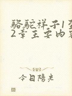 骆驼祥子1至12章主要内容