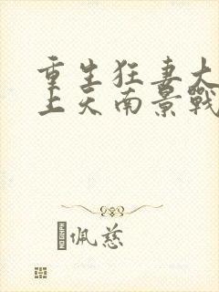 重生狂妻大佬宠上天南景战北庭