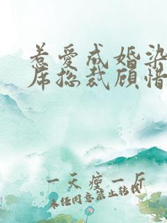 惹爱成婚染指首席总裁顾惜全文阅读