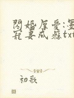 闪婚厚爱:墨少宠妻成瘾txt