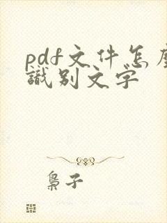 pdf文件怎么识别文字