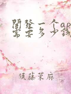 开发一个app需要多少钱费用
