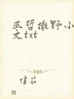 巫哲撒野小说原文txt