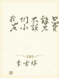 我们不能只是朋友小说免费阅读