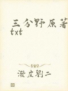 三分野原著小说txt