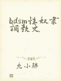 bdsm性奴隶调教文