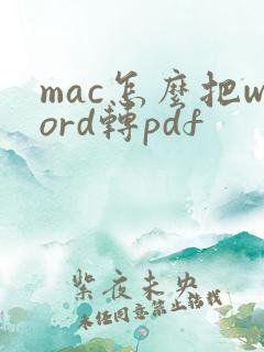 mac怎么把word转pdf