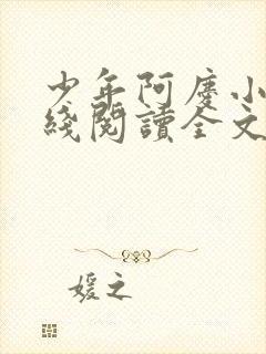 少年阿庆小说在线阅读全文