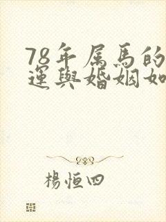 78年属马的命运与婚姻如何