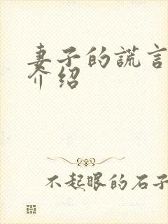 妻子的谎言剧情介绍