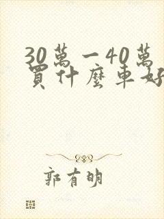 30万一40万买什么车好