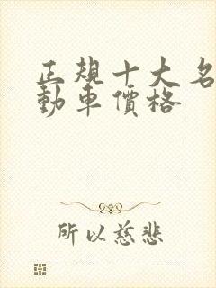 正规十大名牌电动车价格