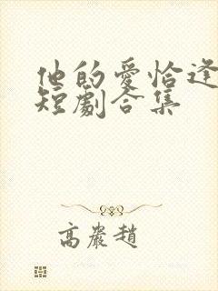 他的爱恰逢其时短剧合集