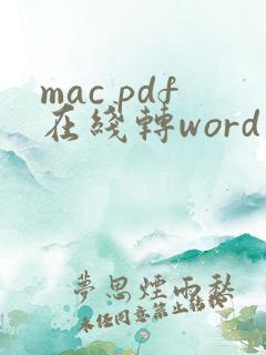 mac pdf在线转word