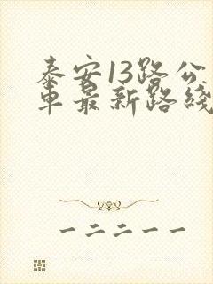 泰安13路公交车最新路线和时间