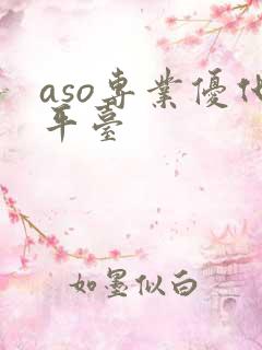aso专业优化平台