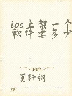 ios上架一个软件要多少钱