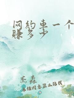 网约车一个月能赚多少