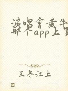 演唱会黄牛票在哪个app上买