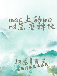mac上的word怎么转化成pdf
