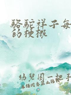 骆驼祥子每一章的梗概