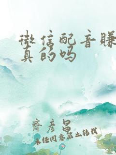 微信配音赚钱是真的吗