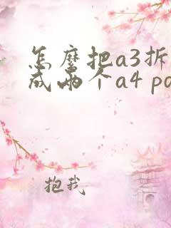 怎么把a3拆分成两个a4 pdf