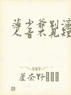 薄少爷别演了夫人看不见短剧