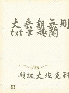 大乘期无删减版txt笔趣阁