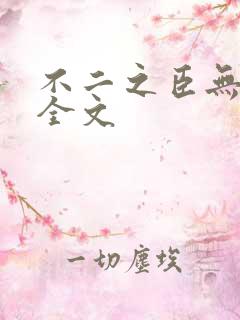 不二之臣无删减全文