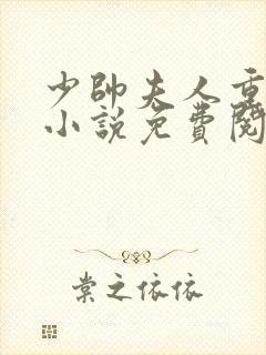 少帅夫人重生了小说免费阅读全章