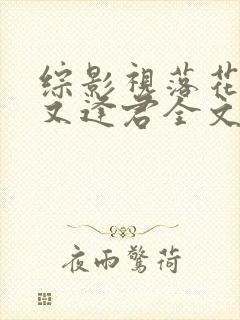 综影视落花时节又逢君全文阅读