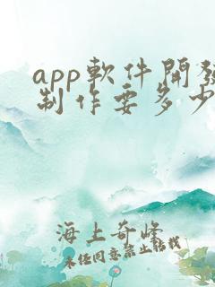 app软件开发制作要多少钱