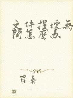 文件损坏无法打开怎么办