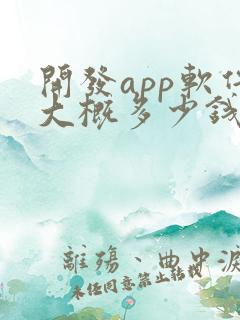 开发app软件大概多少钱