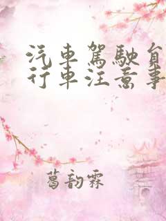 汽车驾驶员安全行车注意事项