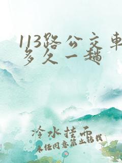 113路公交车多久一趟