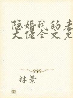 隐婚我的老公是大佬全文免费阅读
