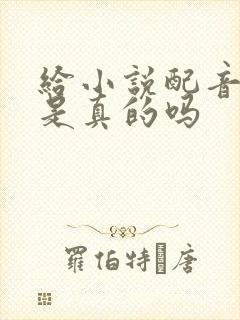 给小说配音赚钱是真的吗