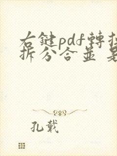 右键pdf转换拆分合并 是什么软件