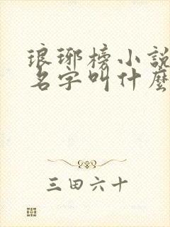 琅琊榜小说原著名字叫什么