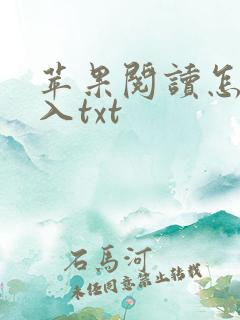 苹果阅读怎么导入txt