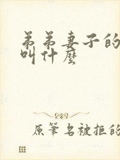 弟弟妻子的哥哥叫什么