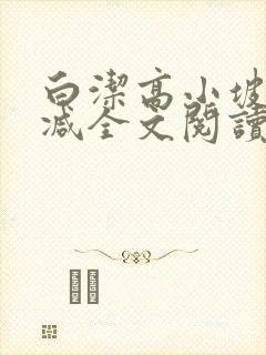 白洁高小坡无删减全文阅读在线