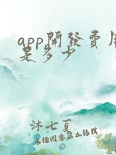 app开发费用是多少