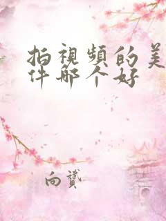 拍视频的美颜软件哪个好