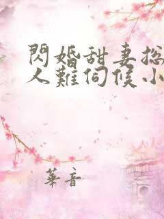 闪婚甜妻总裁大人难伺候小说