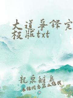 大道争锋完整精校版txt