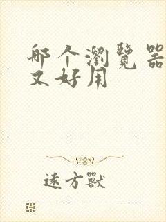 哪个浏览器又快又好用
