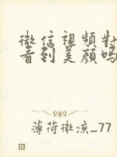 微信视频对方能看到美颜吗